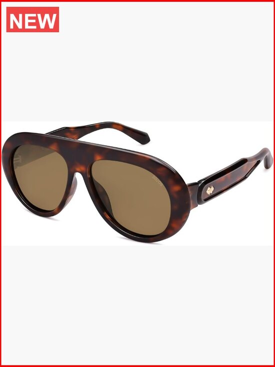 Oversized Polarized Aviator Sunglasses UV Protection Retro 70s Style Unisex main image 4